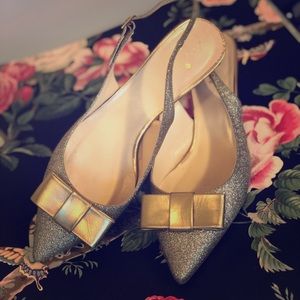 Kate Spade Gold Kitten Heels